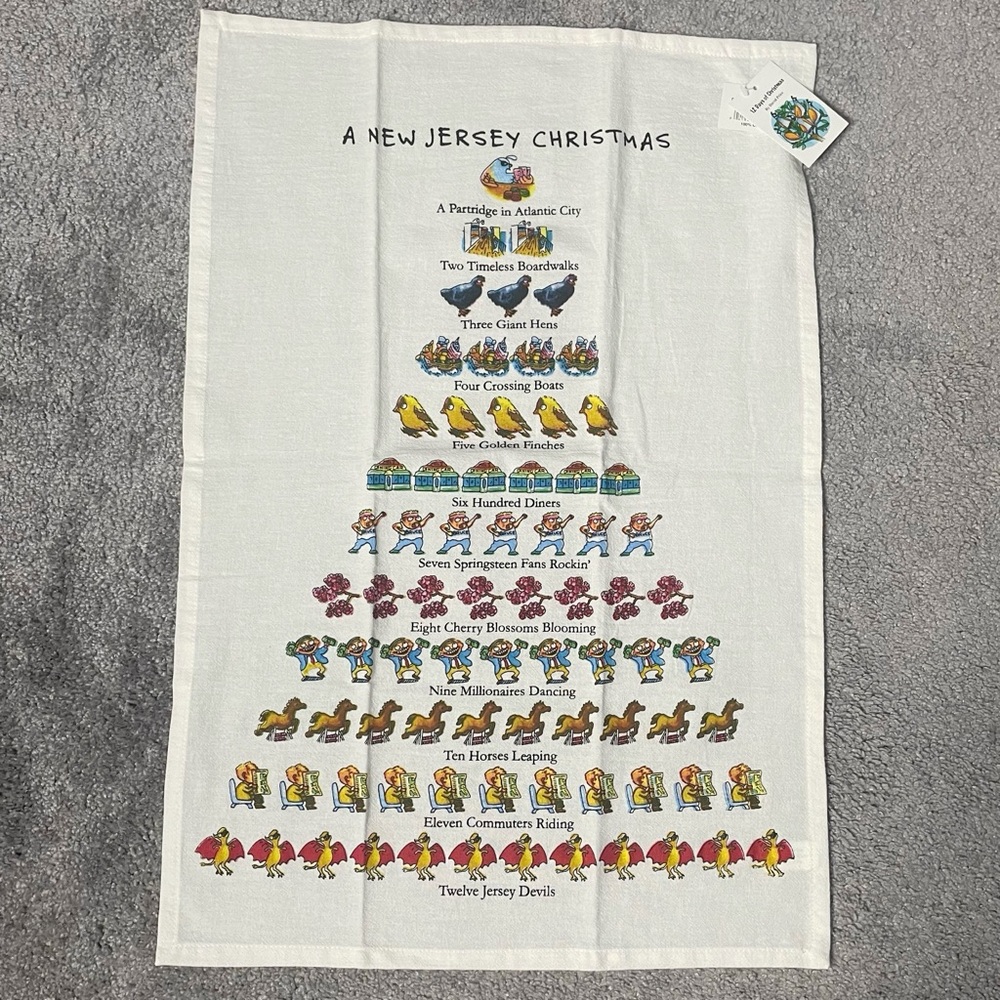Mistletoe & Co. A New Jersey Christmas Kitchen Towel 18" x 26" New Tags